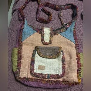 Kyber Outerwear Boho Patchwork Jute Shoulder Bag Hippie Festival Tote Nepal